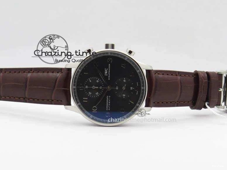 MIROTIME 0721 Supportive Portuguese Chrono IW371431 ZF 1:1 Best Edition Gray Dial On Brown Leather Strap A79350 (Slim Movement) 7261